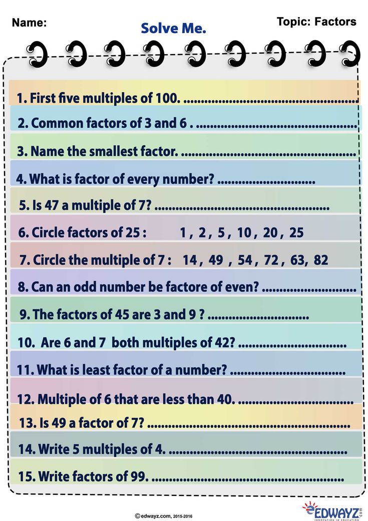 Class 5 Factors And Multiples Worksheets Free Printable