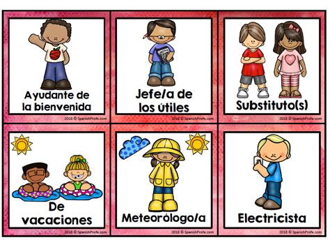 Classroom Jobs In Spanish Spanish Profe