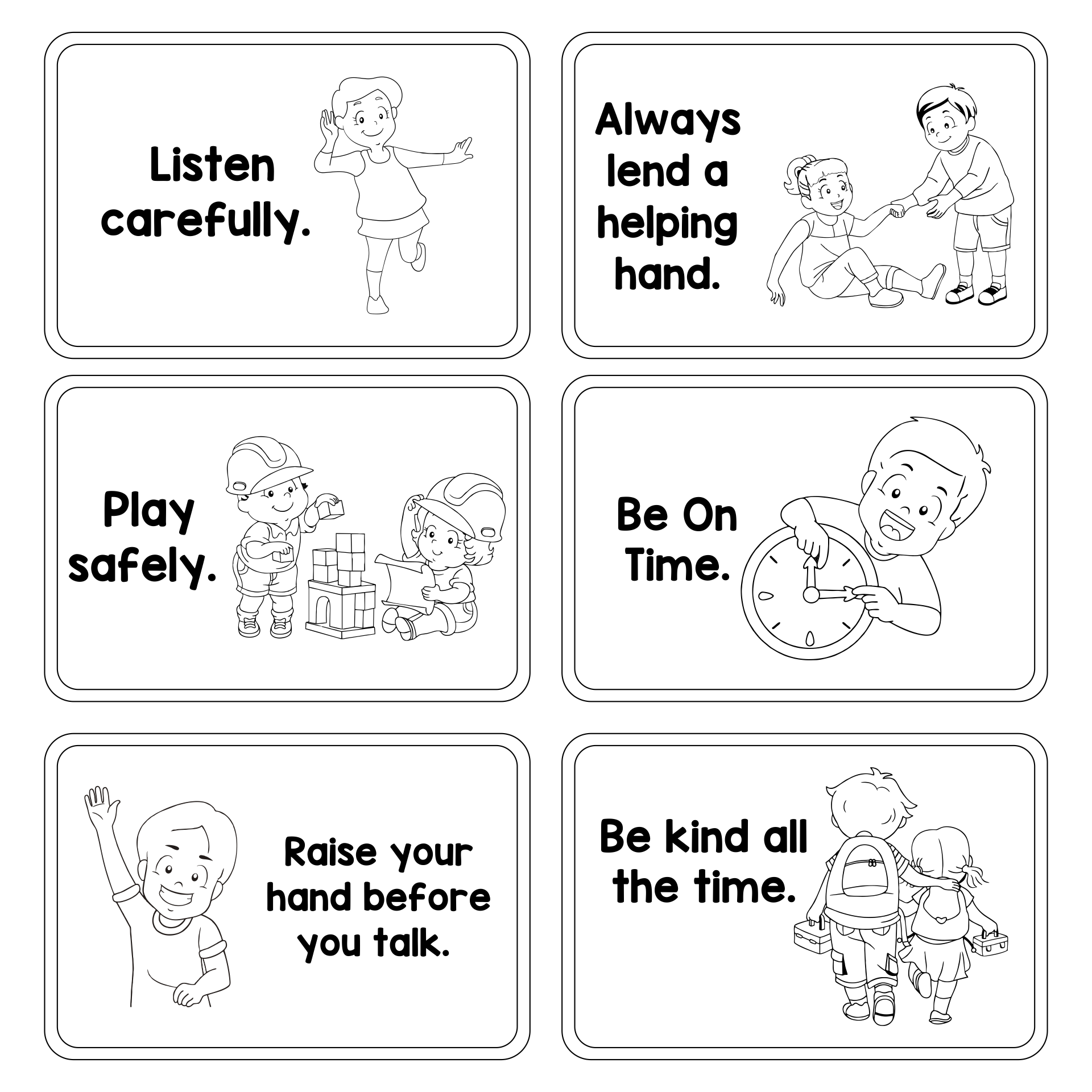 Classroom Rules Coloring Pages At Getcolorings Com Free Printable