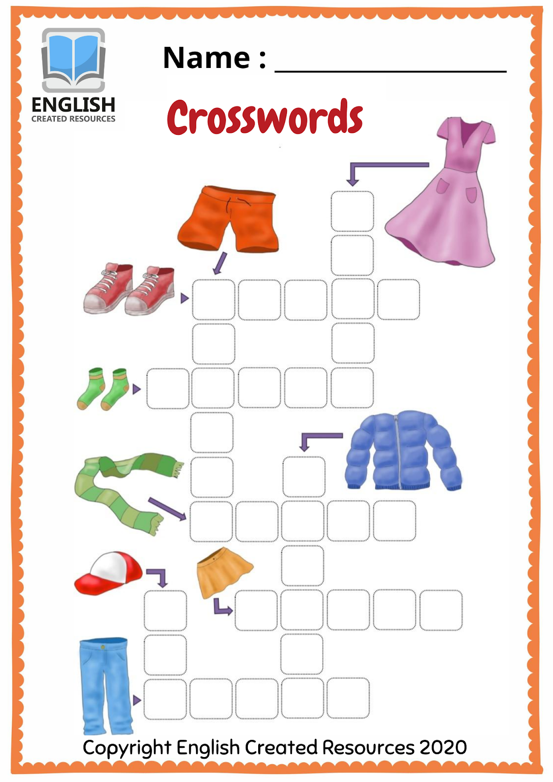 Clothes Worksheet For Grade 1