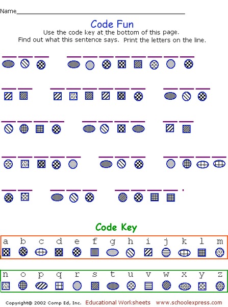 Code Fun Worksheet For 1St 3Rd Grade Lesson Planet