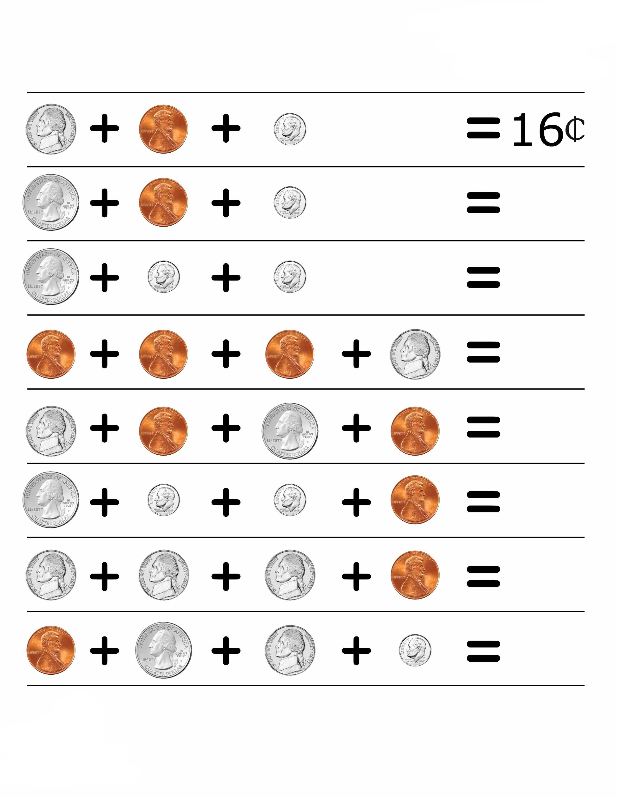 Fun Coin Counting Worksheets for 2nd Graders