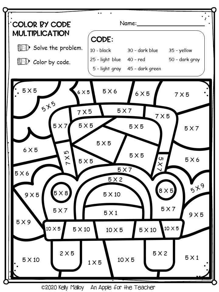 Color By Number Math Worksheets 3Rd Grade