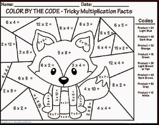 Color By Number Multiplication Worksheets 3Rd Grade 101 Coloring Pages