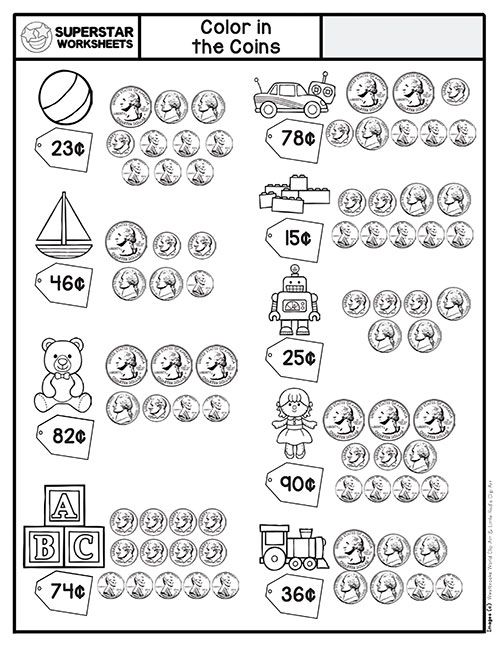 Color The Coins Worksheet Free Download Goodimg Co