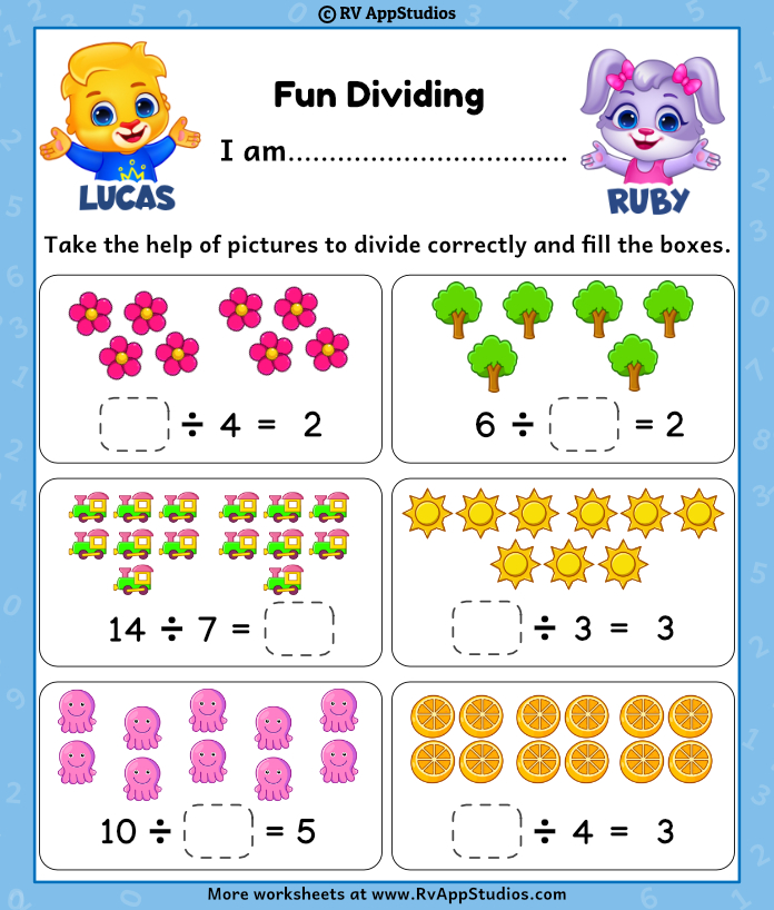 Colorful Division Worksheet Free Printables