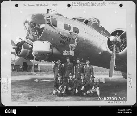 Combat Crew Of The 91St Bomb Group 8Th Air Force Beside The Boeing B