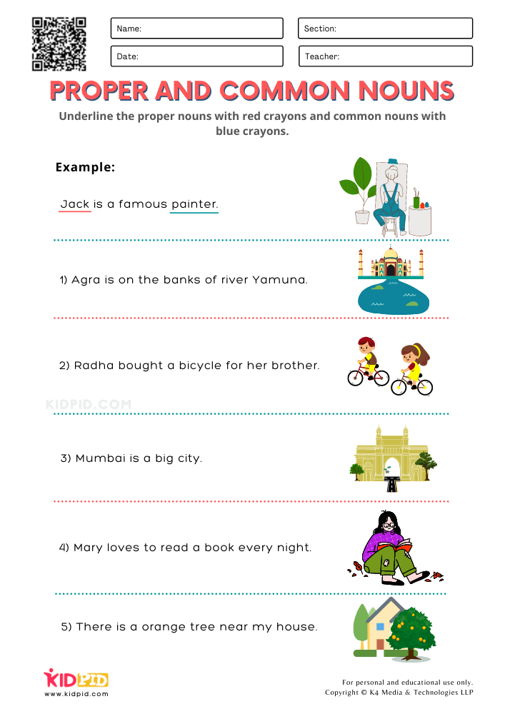 Common And Proper Nouns Printable Worksheets For Grade 2 Kidpid