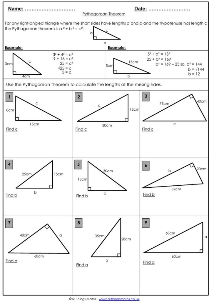 Common Core Pythagorean Theorem Worksheet Common Core Worksheets