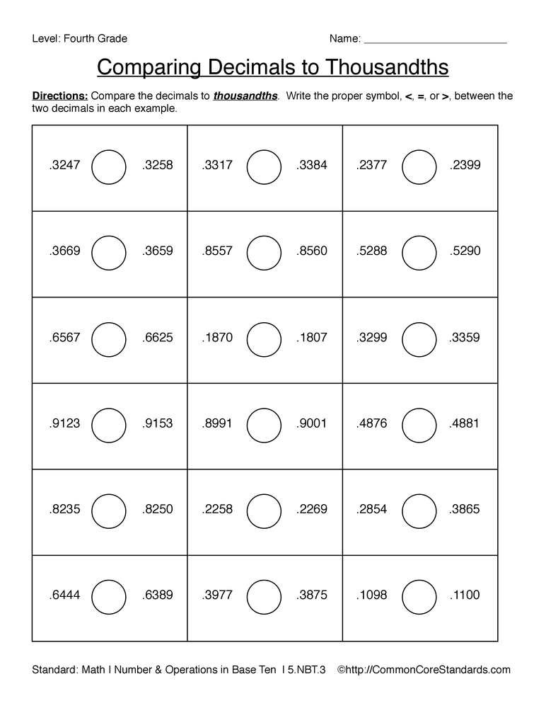 Common Core Worksheet 5 Nbt 3 Free Worksheets