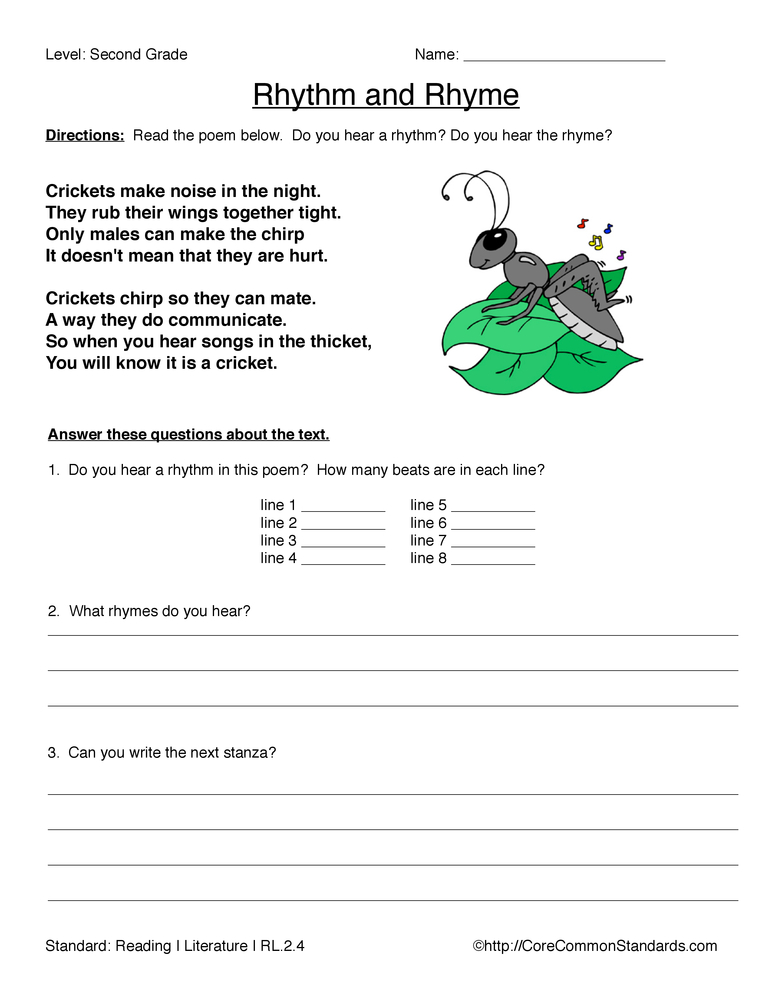 Common Core Worksheet Rl 2 4 Have Fun Teaching