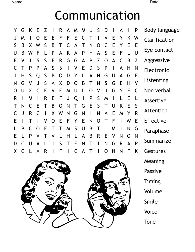 Communication Word Search Puzzle Puzzles To Play Artofit