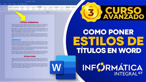 Como Aplicar Estilos En Word Correctamente Youtube