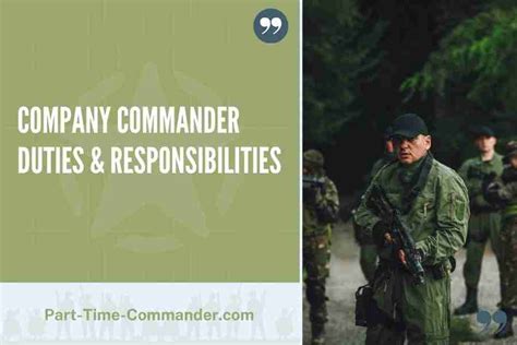 Company Commander Duties And Responsibilities