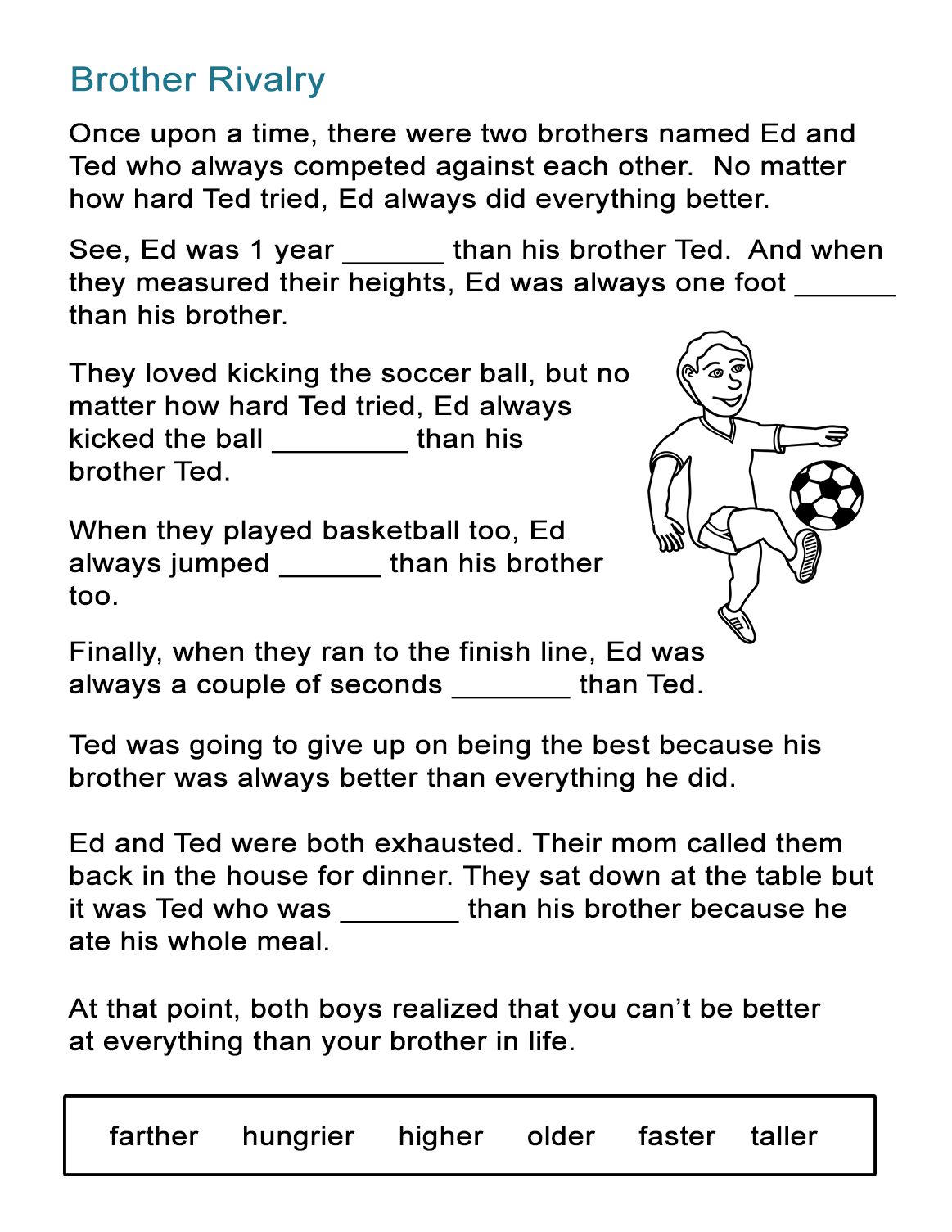 Comparative And Superlative Adjectives Story