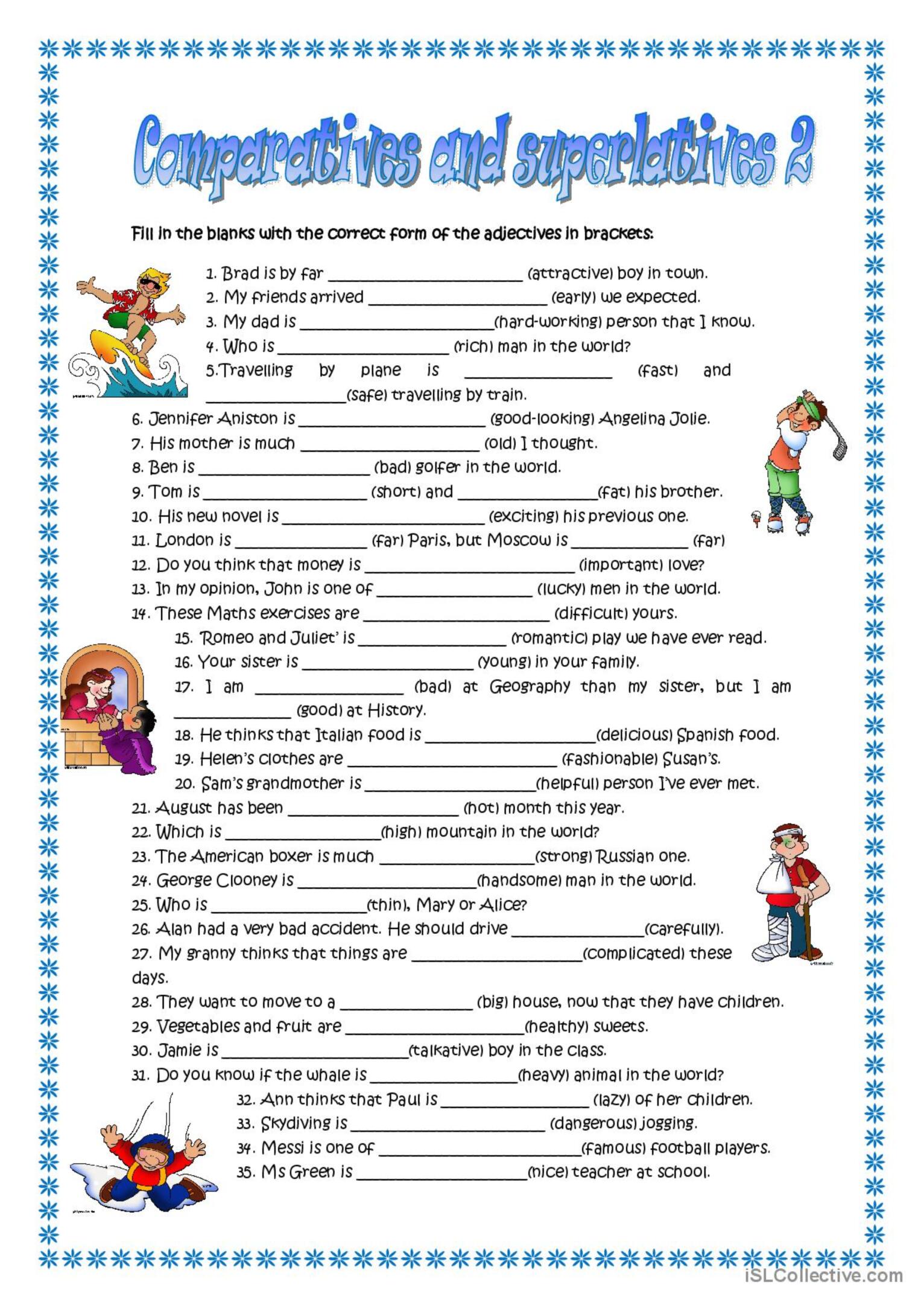 Comparatives And Superlatives English Esl Worksheets Pdf Doc