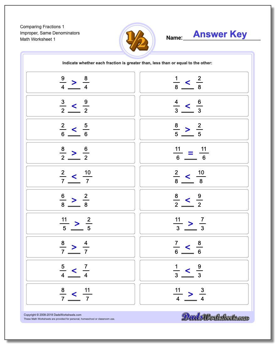 Comparing Fractions Made Easy: Free Worksheets