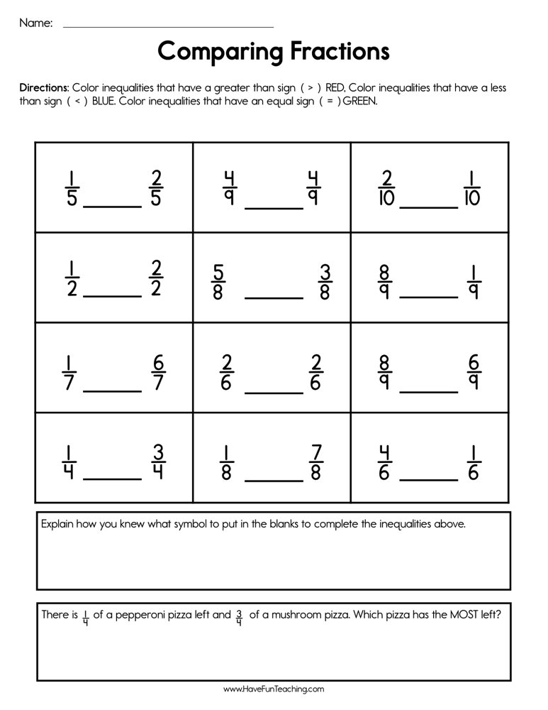 Mastering Fractions: Comparing to 1/2 Worksheet