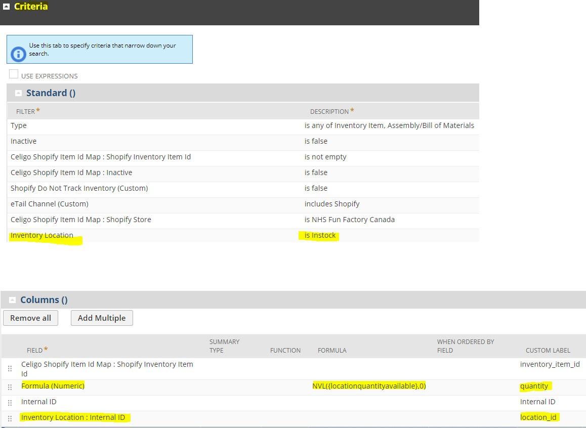 Comparing Inventory In Netsuite Item Saved Searches R Netsuite