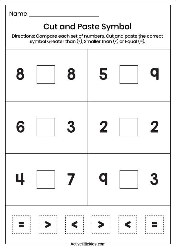 Comparing Numbers Worksheets For Kindergarten Which Has More Cookies