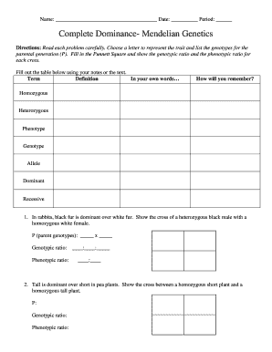 5 Key Answers for Mendelian Genetics Dominance Worksheet