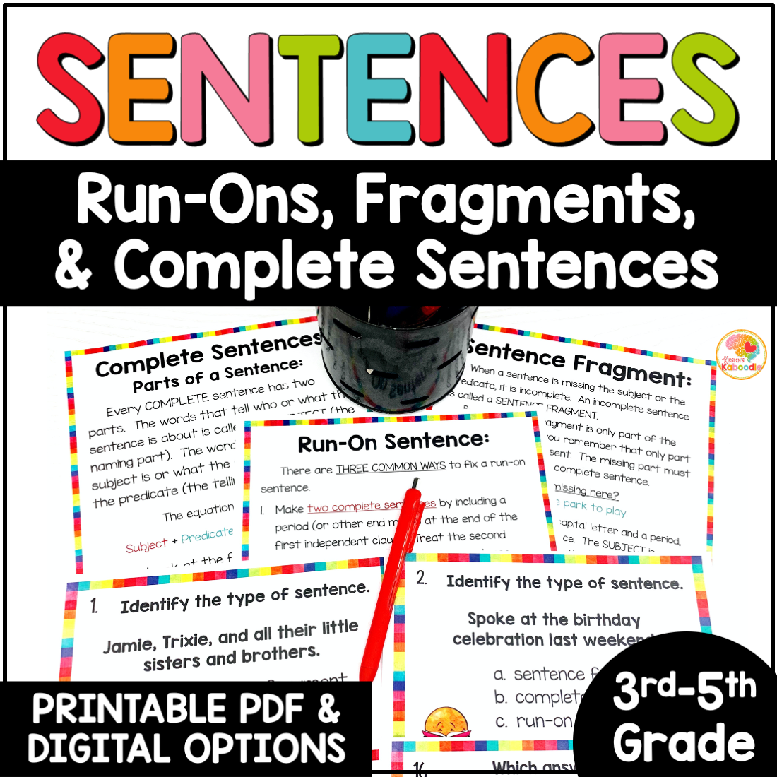 Complete Sentence Or Fragment Teaching Writing Classroom Writing