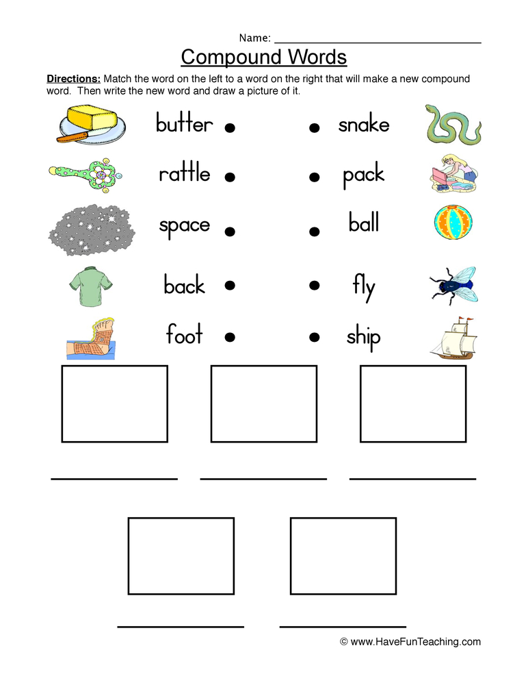 Complete The New Year Compound Words Printable Vocabulary Worksheet