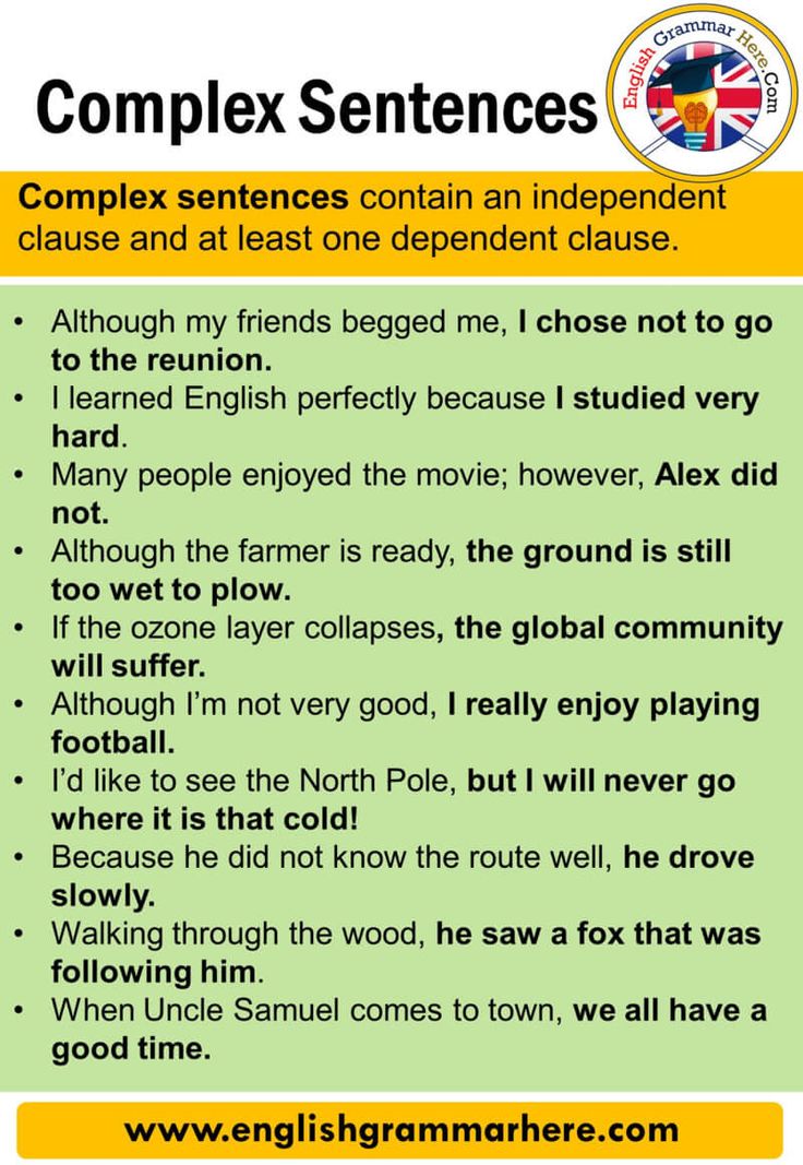 Complex Subject Part 2 Exercises Complex Sentences English Grammar