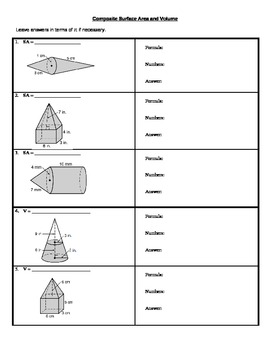 Composite Surface Area And Volume Cones Prisms Cylinders