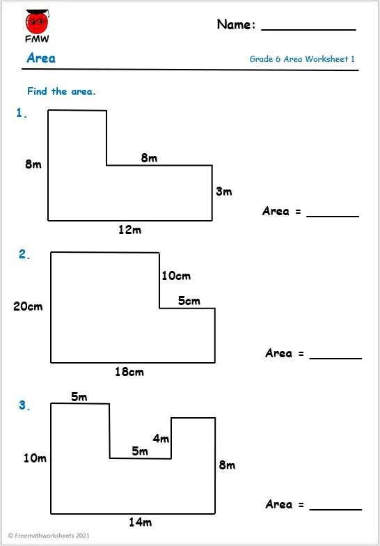 Compound Area Worksheet Pdf