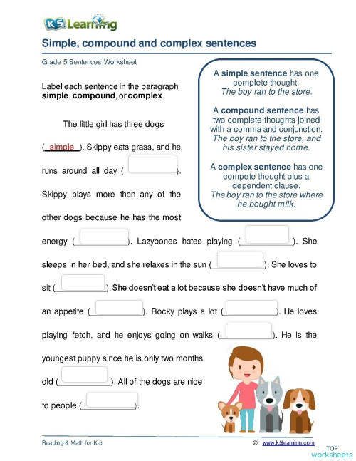 Compound Complex Sentence Worksheets Pdf