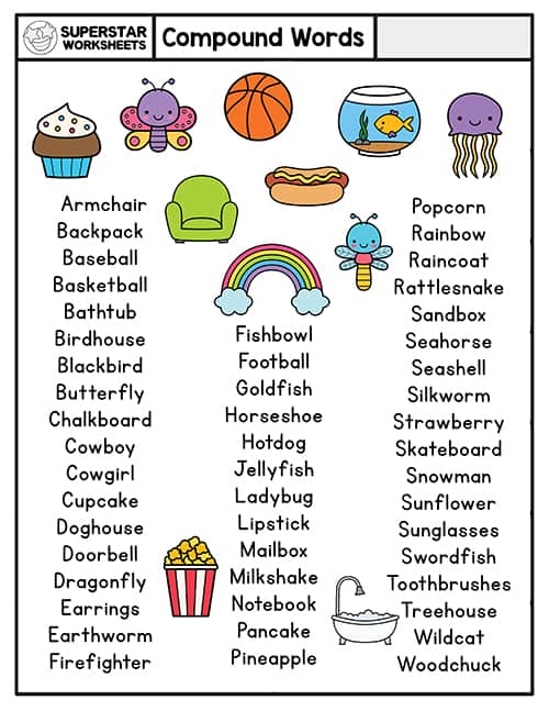 Compound Words Superstar Worksheets