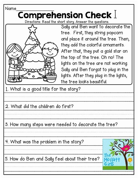 Comprehension Worksheet First Grade Luxury 1St Grade Reading Prehension Worksheets Printable Pdf