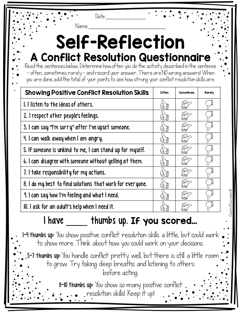 Conflict Resolution Activity Worksheets Made By Teachers Artofit