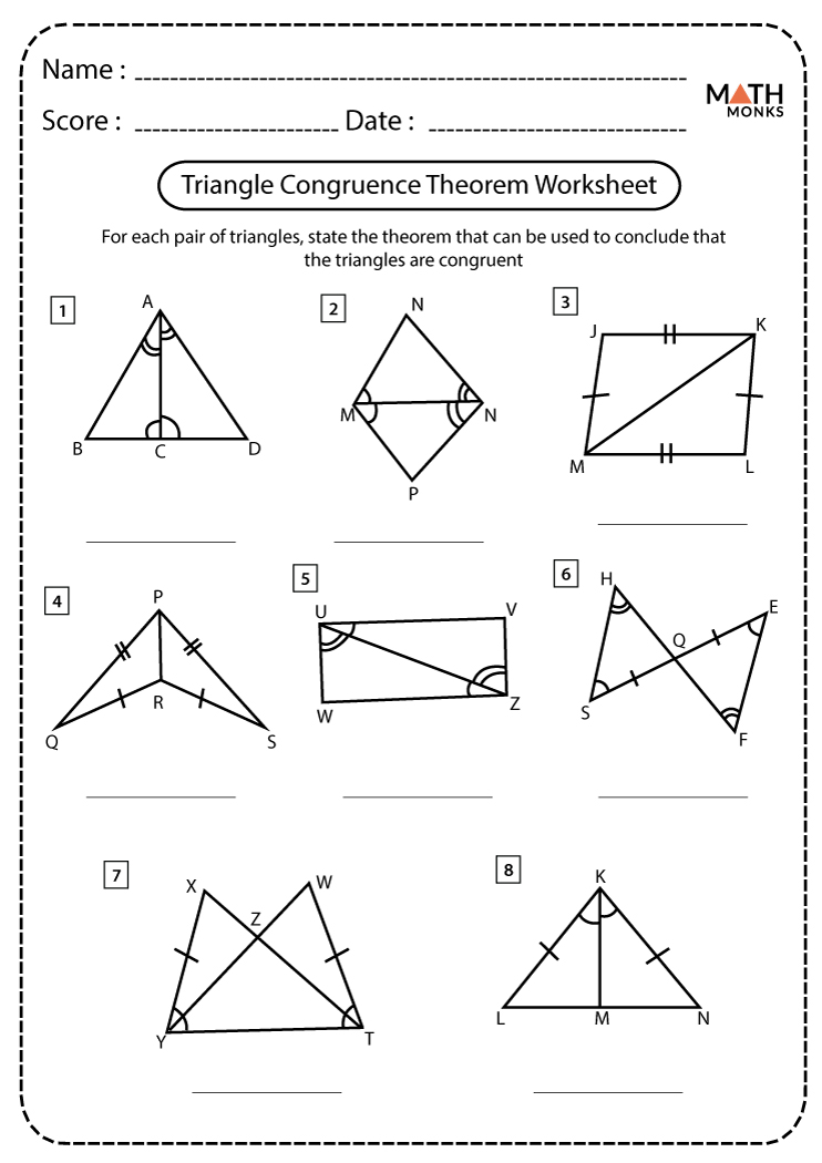 7 Engaging Worksheets to Master Congruent Triangles