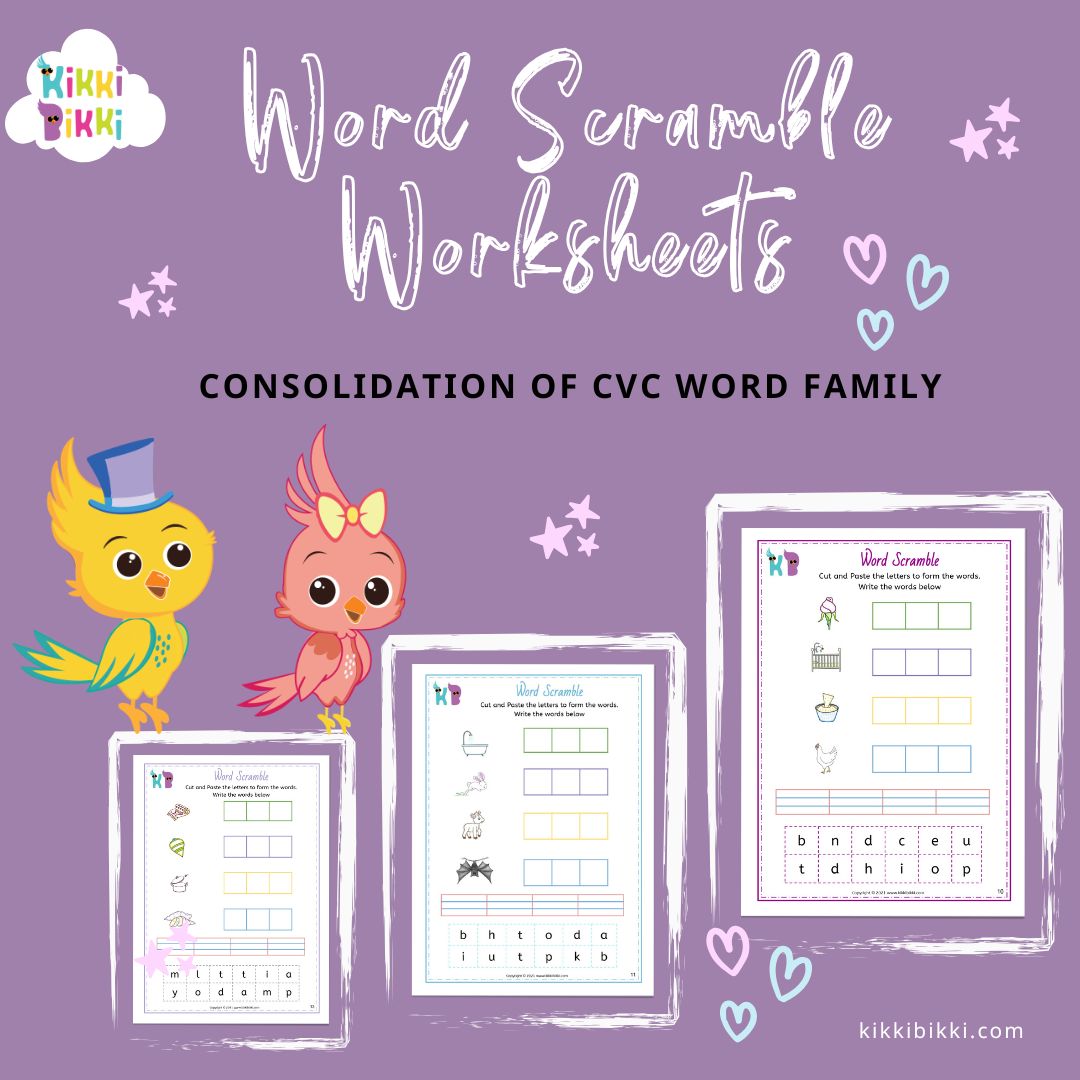 Consolidating Cvc Sound Family Word Match Worksheets