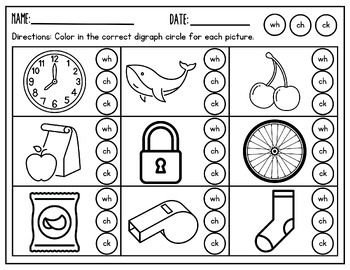 Consonant Digraph Practice Kindergarten And First Grade Boost