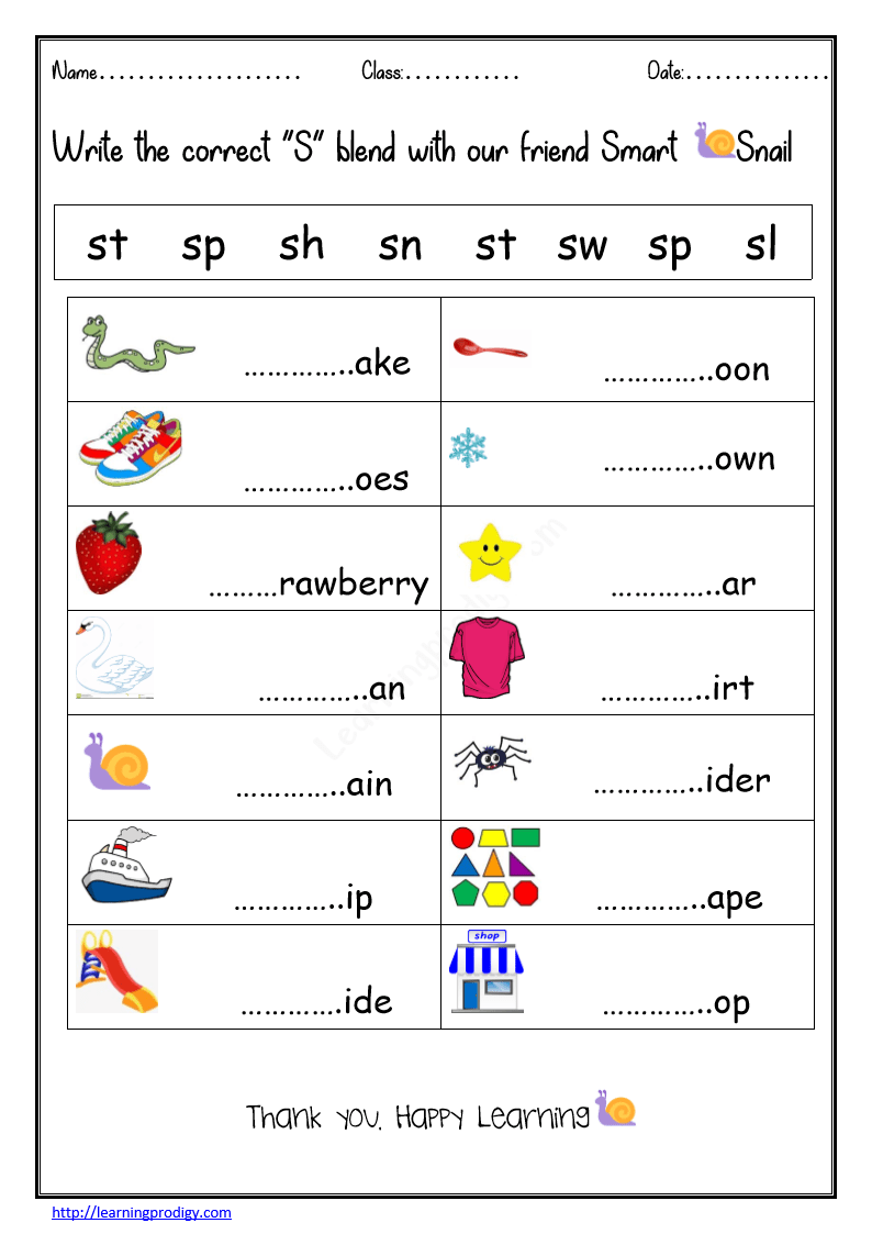 Consonant Sounds S Blend Worksheet For Grade 1 Free Blending Worksheet