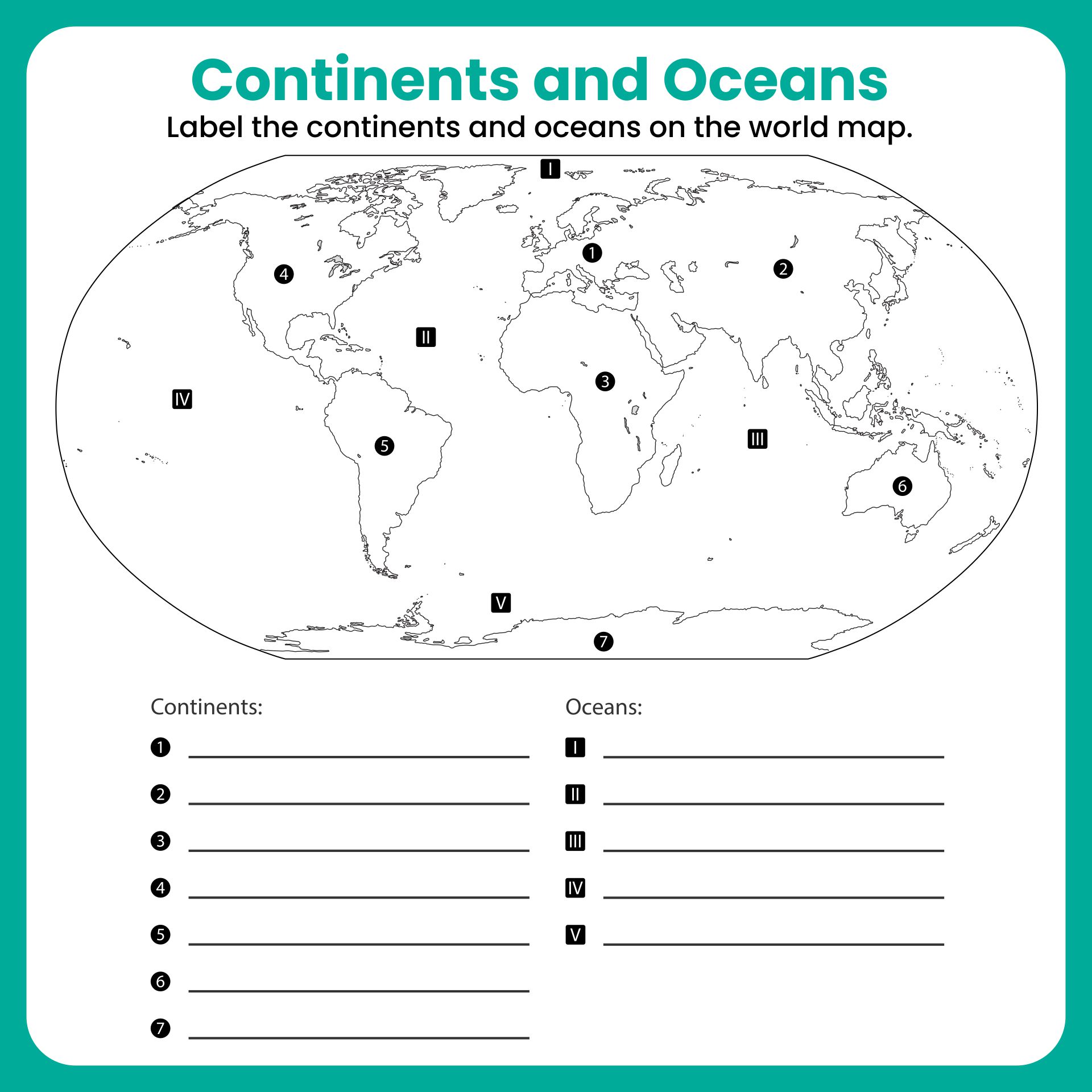 Continents And Oceans Labeling Worksheet The Best Porn Website