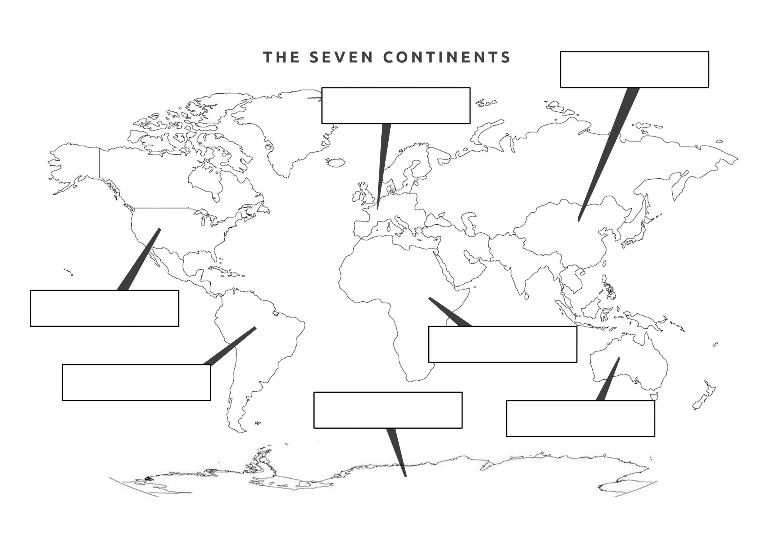 Continents Oceans Labeling Worksheet Map By Techcheck Lessons Tpt