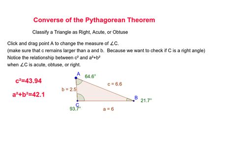 Converse Of Pythagorean Theorem Geogebra