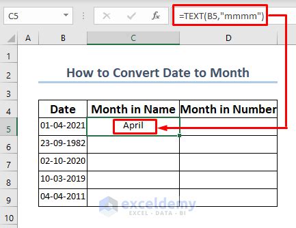 Convert Date To Month Or Day Names In Excel Youtube