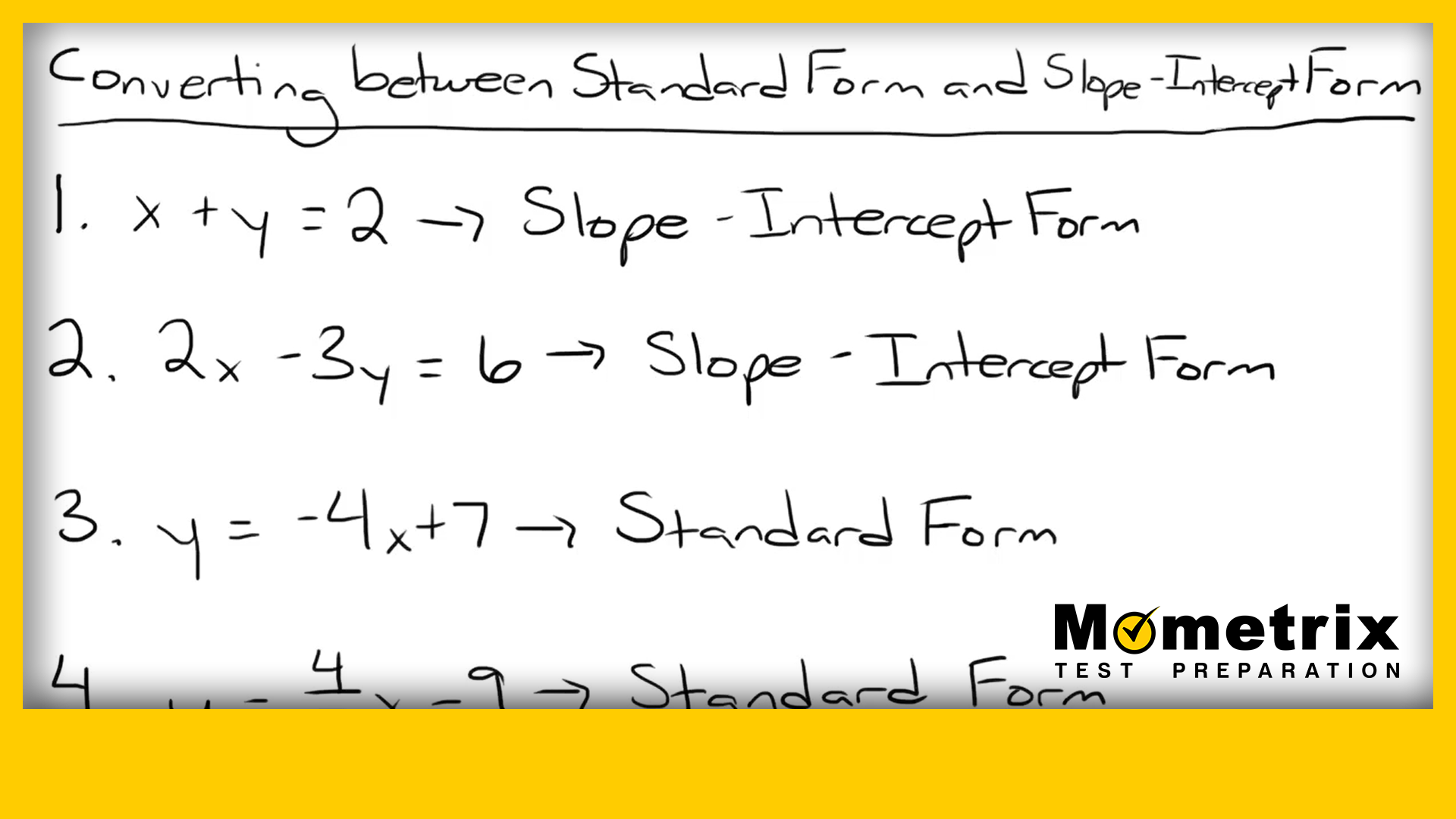 Converting From Standard To Slope Intercept Form A