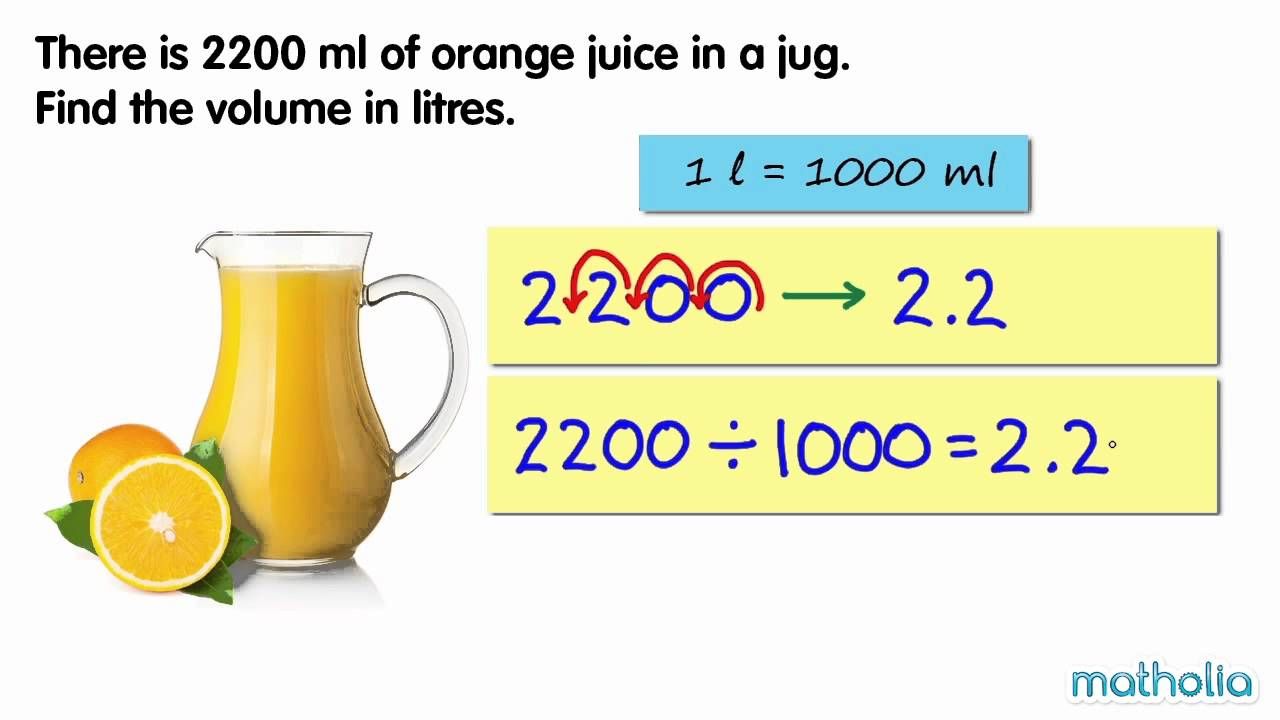 Converting Millilitres To Litres And Millilitres Youtube