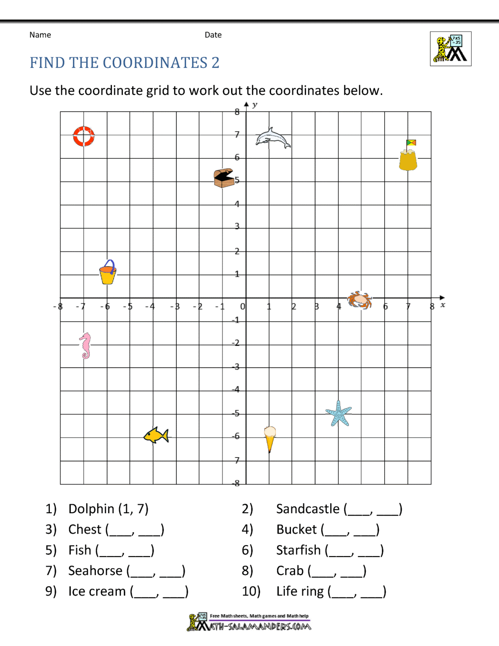 Coordinate Worksheets