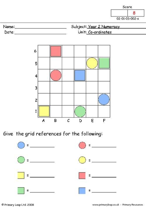 Coordinates Worksheets For Kids