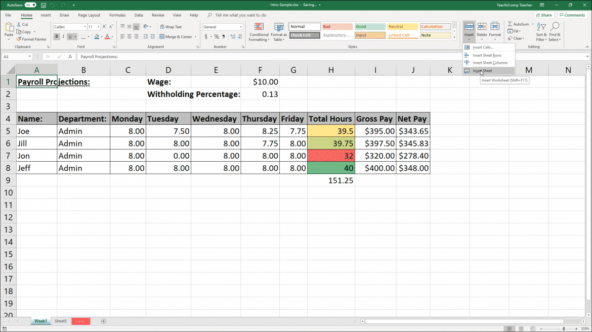 Copying Worksheets In Excel