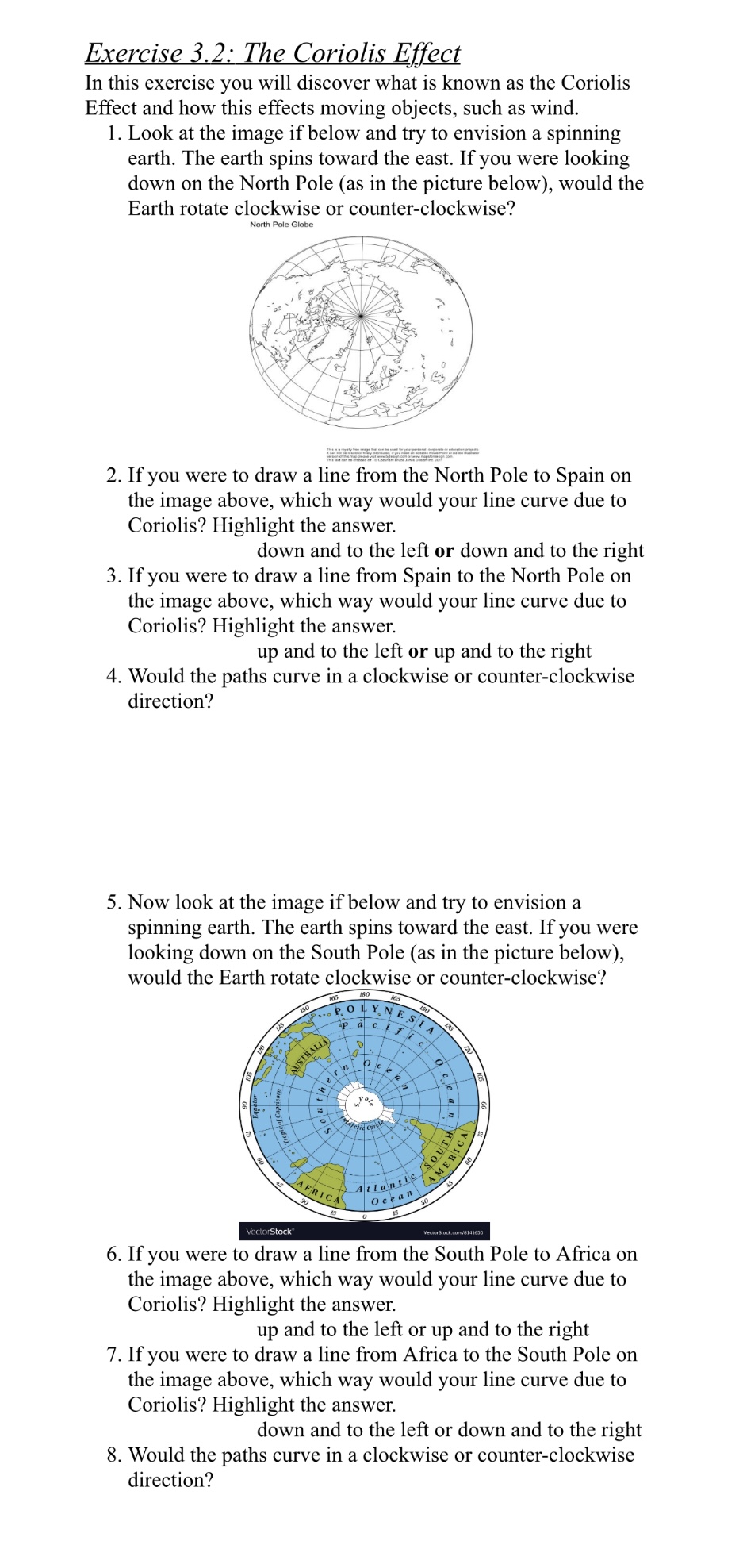 Coriolis Effect Worksheet: Answer Key Revealed