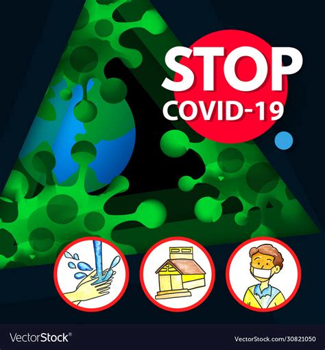 Coronavirus Covid19 19 Awareness Poster Design Vector Image