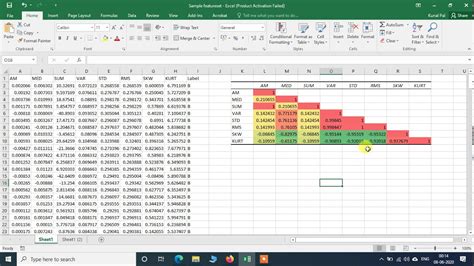 Correlation Matrix Excel